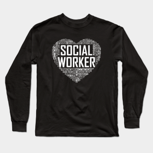 Social Worker Long Sleeve T-Shirt - Social Worker Heart by LetsBeginDesigns